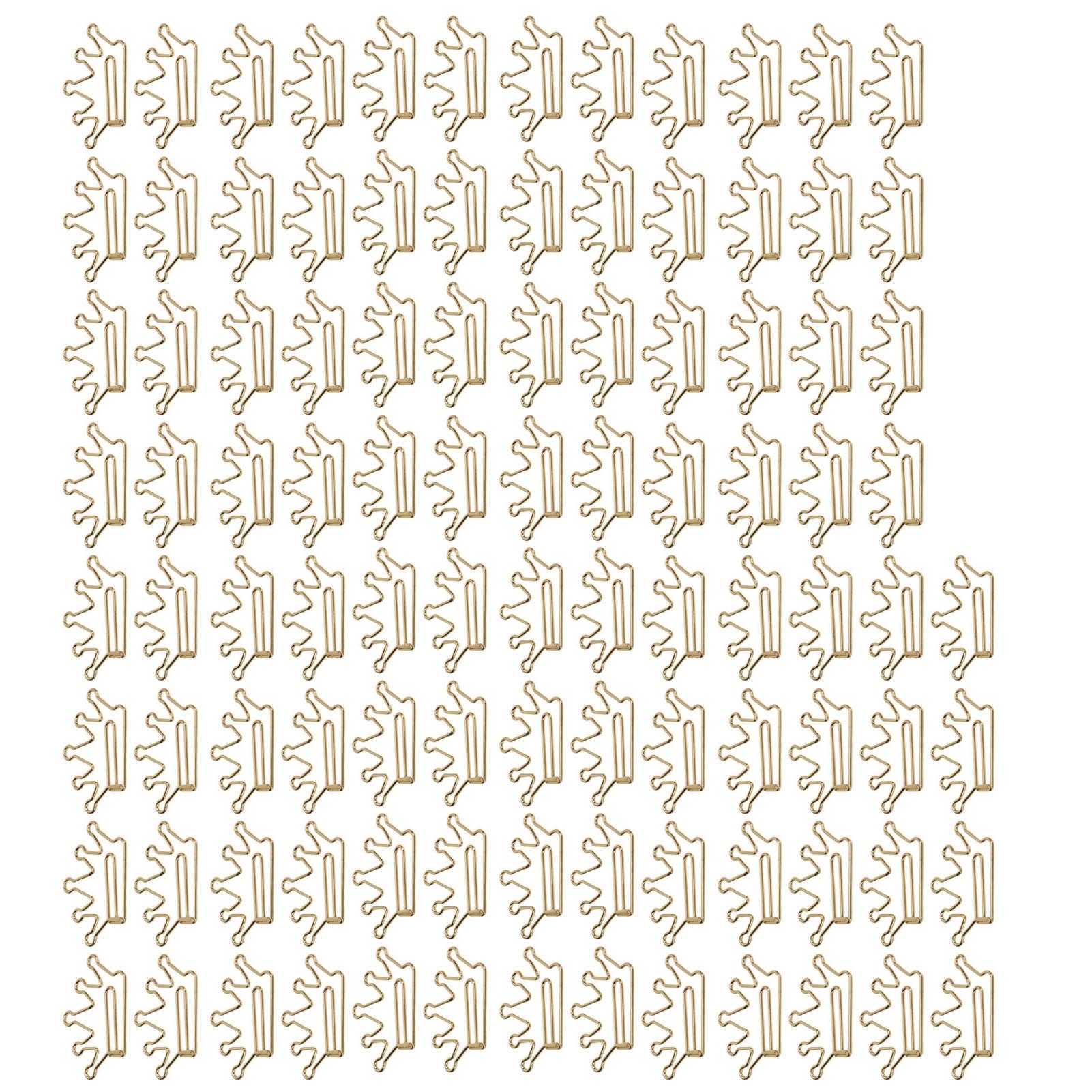 

100Pcs Cute Planner Clips Innovative Design Anti Rust Electroplating Process Gold Paper Clips for Office Home School