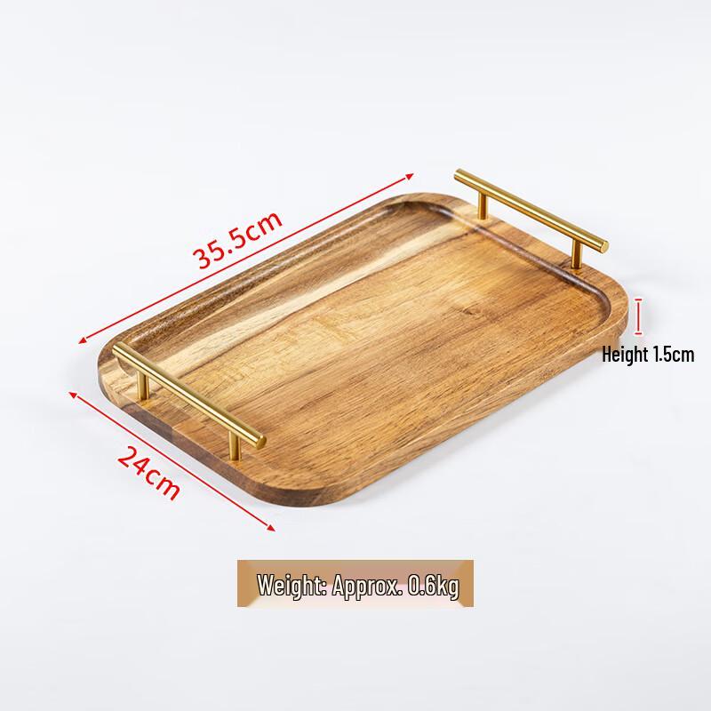 

Acacia Wood Serving Tray with Handles
