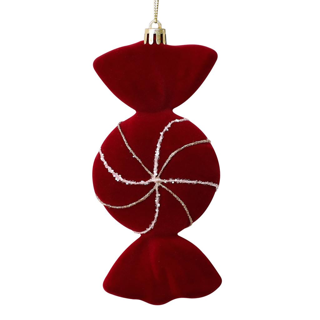 Christmas Tree Ornament Set With Plush Velvet Candy And House Shapes For Festive Decor
