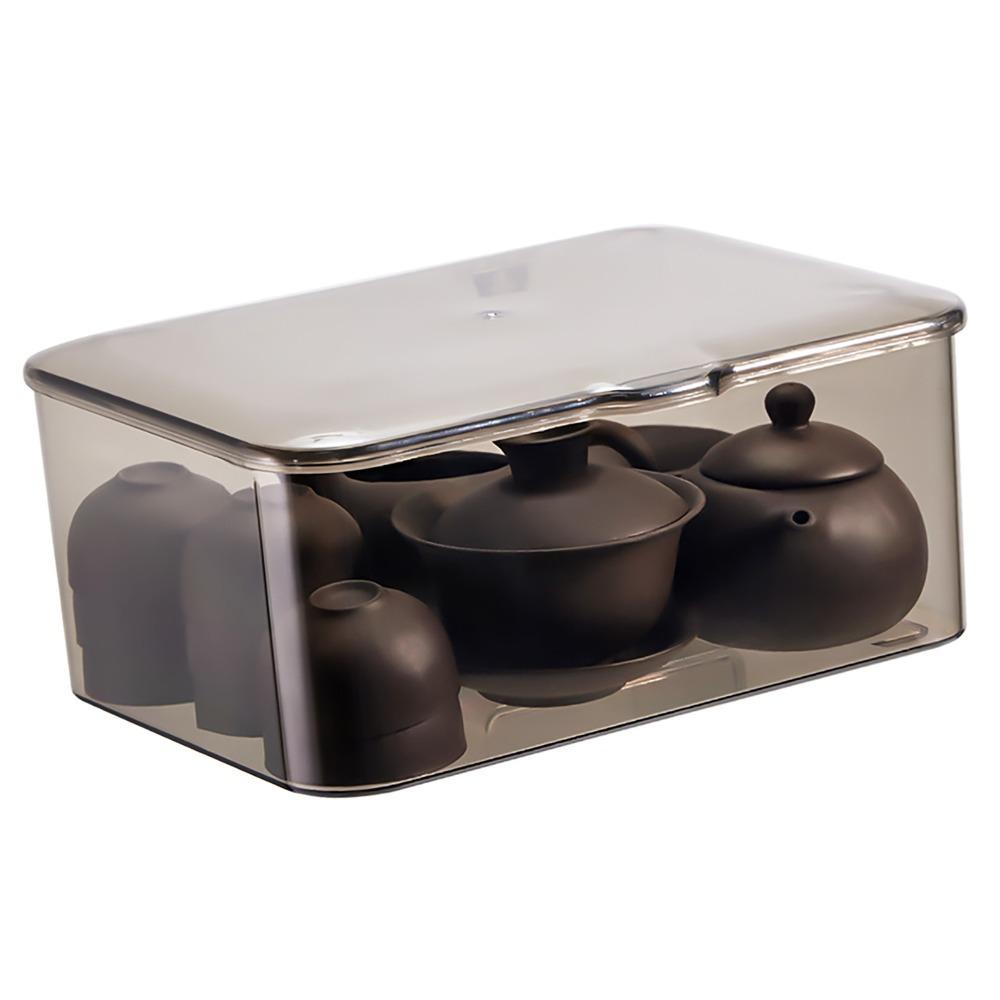 

Dustproof Tea Set Storage Box With Lid Tea Cup Teapot Organizer Box Home Decor