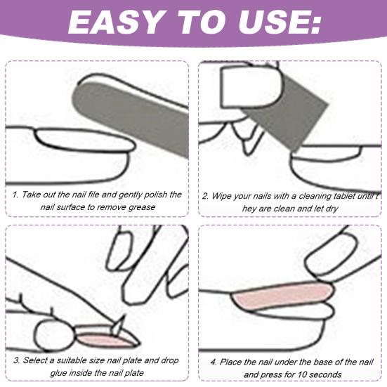 24Pcs Cute Nails Gel Flat Fake Nails Purple-Color Head Press-On Wearable FALSE Nails Full Cover