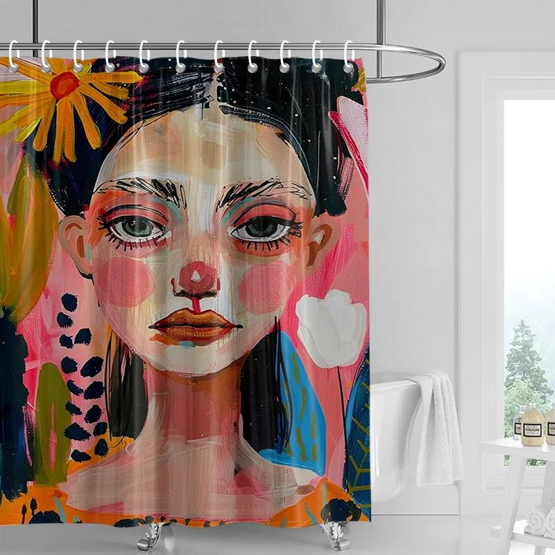 

Abstract Shower Curtain-Bold Watercolor Splash, Waterproof Modern Bathroom Decorative Shower Curtain Partition Curtain W60H190(CM)-1 Pcs