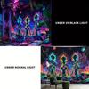 2D Trippy Alien UV Glow Tapestry, Blacklight Galaxy Wall Art for Home Decoration