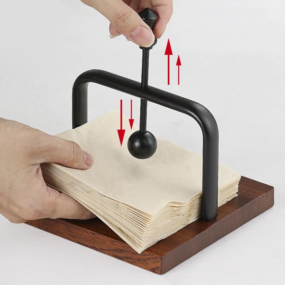 Cafe Napkin Holder Western Restaurant Paper Tissue Case Solid Wood Hotel Paper Tissue Box Holder Tabletop Paper Tissue Holder