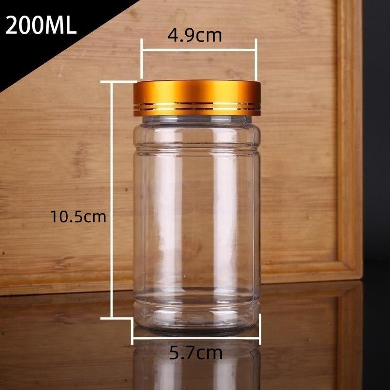 5pcs 200ml Plastic Bottle With Metal Cap Transparent Plastic Dried Fruit Bottle With Cap Empty Bottle Sealed Bottle Jar