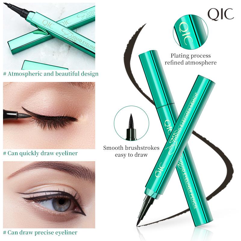 QIC malachite green eyeliner, eyeliner waterproof, oil-proof and non-smudging eyeliner pen, eyeliner pen, makeup