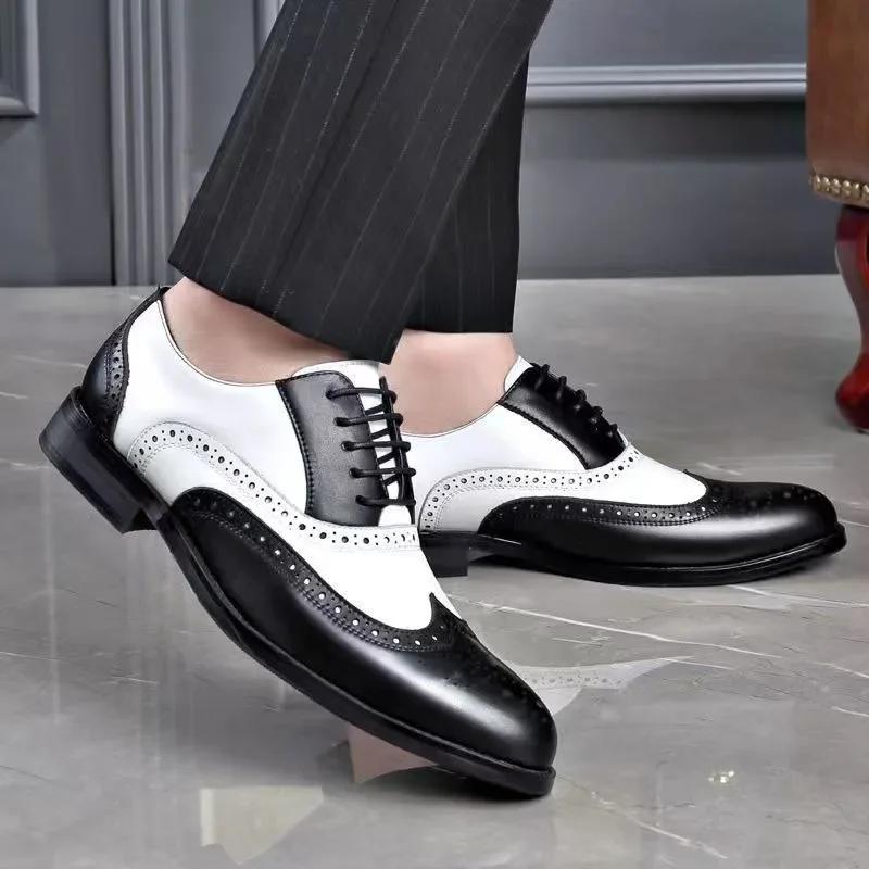 Oxfords Herren Lederschuhe Formelle Schuhe für Männer Brogues Oxfords Männliche Hochzeitsfeier Büro Business Schuh Mann Zapatos De Hombre