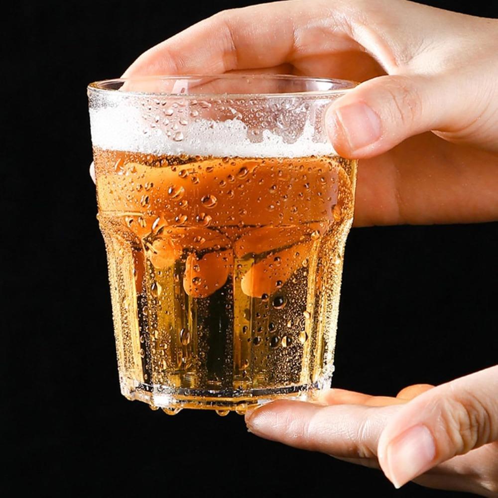 6pcs Plastic Drinking Glasses Unbreakable Juice Cups Stackable Clear Beverages Iced Hot Tea Glassware for Cocktail Soda Beer Tumbler Cup