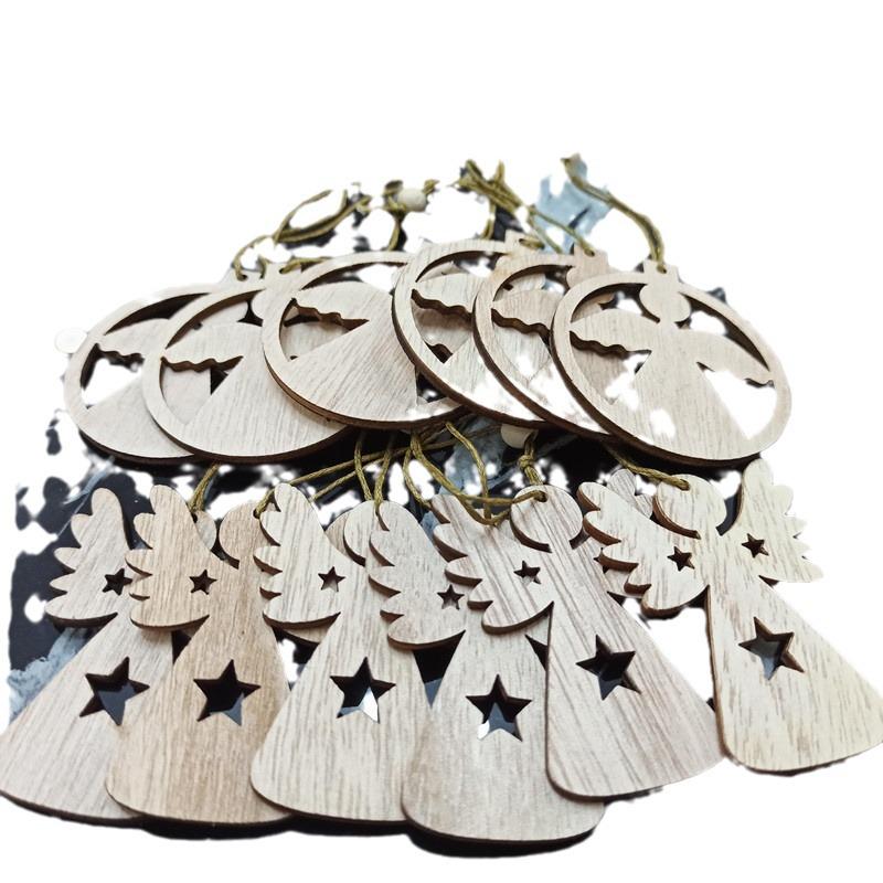 Handmade Wooden Snowflake Christmas Tree Ornaments - Small Tree Decoration Accessories