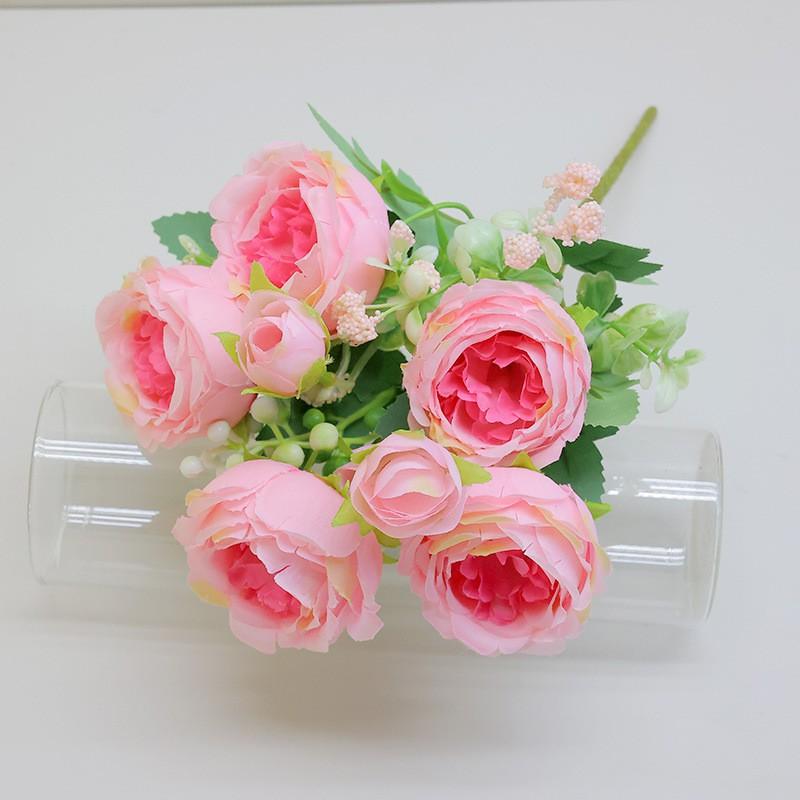 Artificial Peony Bouquet Home Decor Table Centerpiece Wedding Floral Arrangement Silk Flower Set