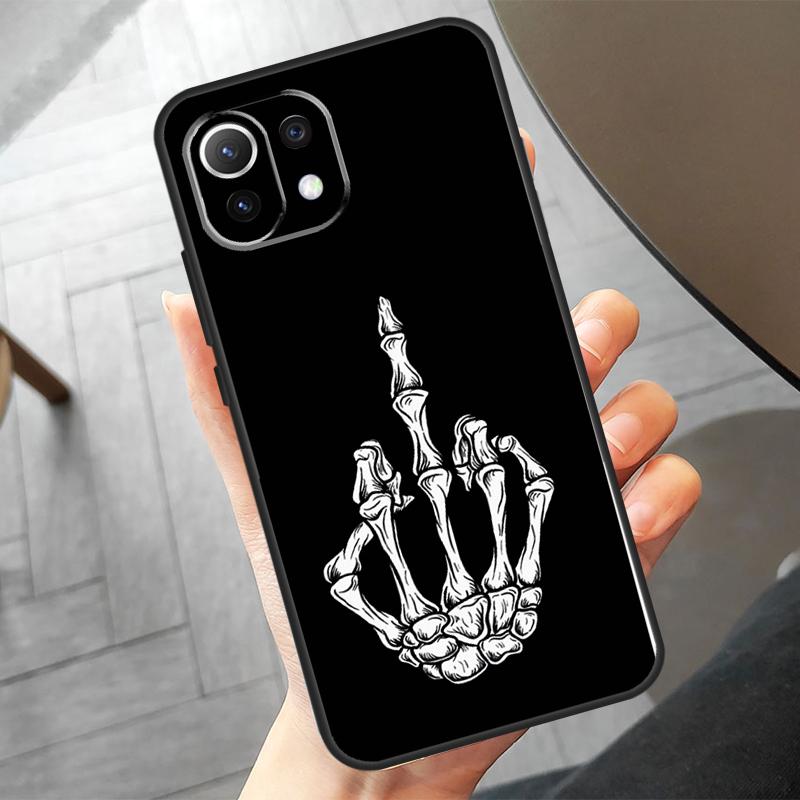 Skeleton Middle Finger Case For Xiaomi 17 15 14 Ultra 13T 14T 15T Pro POCO F8 Ultra X7 Pro X3 X5 X6 F5 F6 F7 Cover
