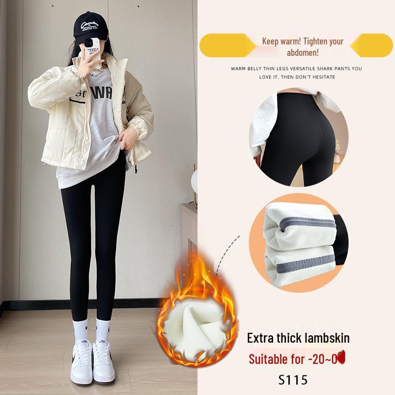 Women's Spring Slimming Yoga Pants - Thin Style, Warm Cotton, Lambswool, Butt Lifting, Base Layer