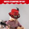 Steampunk Hat Vintage Glasses Gothic Top Hat Felt Adjustable Outfit For Men Women Teens Adults Theater Circus Performances