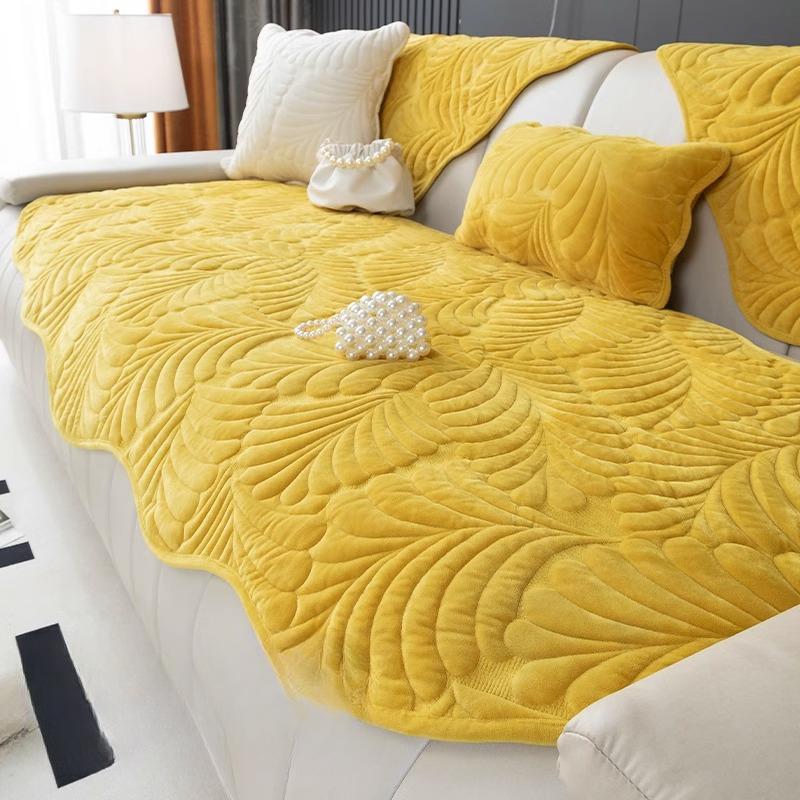 Irregular Shaped Sofa Cushion Four Seasons Universal Non-Slip Winter Short Plush Cushion Leather Sofa Cover Cloth Backrest Towel