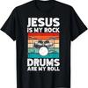 Drummer Jesus Drumming Drums Percussion Faith Christian T-Shirt