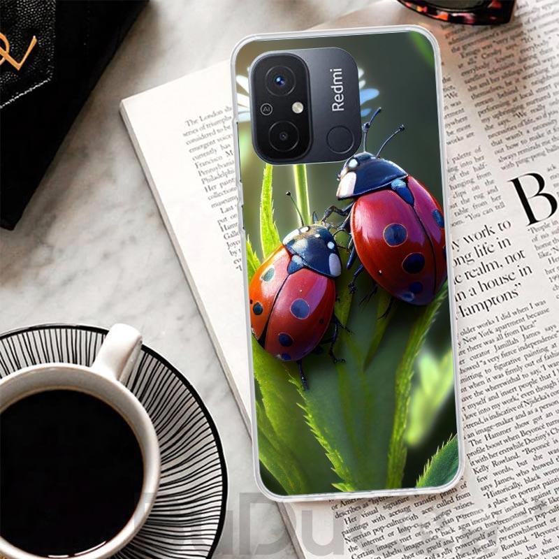 Insect Seven-Star ladybug Cover For Xiaomi Redmi 13 13C 14C 12 12C 10 10C 9 9C 9T 9A Phone Case 10A 8A 8 7A 7 6A 6 K80 K70 K60 K