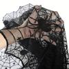 Halloween Spiderweb Tablecloth Black Lace Cobweb Decor with Spiders Ideal for Fireplace Mantle Kitchen & Party Table Decorations
