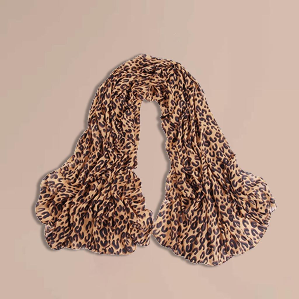 Women Fashion Long Leopard Shawl Scarf Wrap Lady Chiffon Wrap Stole Gift