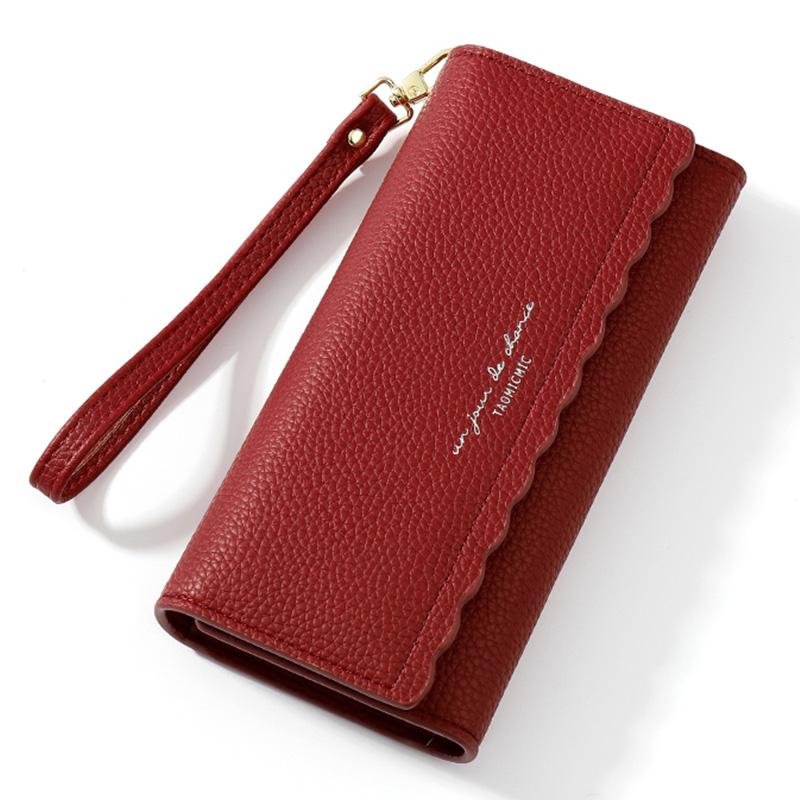 

Newest Tri Fold Long Clutch Wallet Women Many Departmants Wristband Female Wallets Ladies Purse Card Holder Carteras Para Mujer