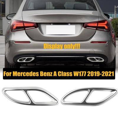 W177 Rear Exhaust Tail Tip End Pipe Cover Trim Muffler 2 To 4 Hole Decorator For Mercedes Benz A Class - Car Accessories