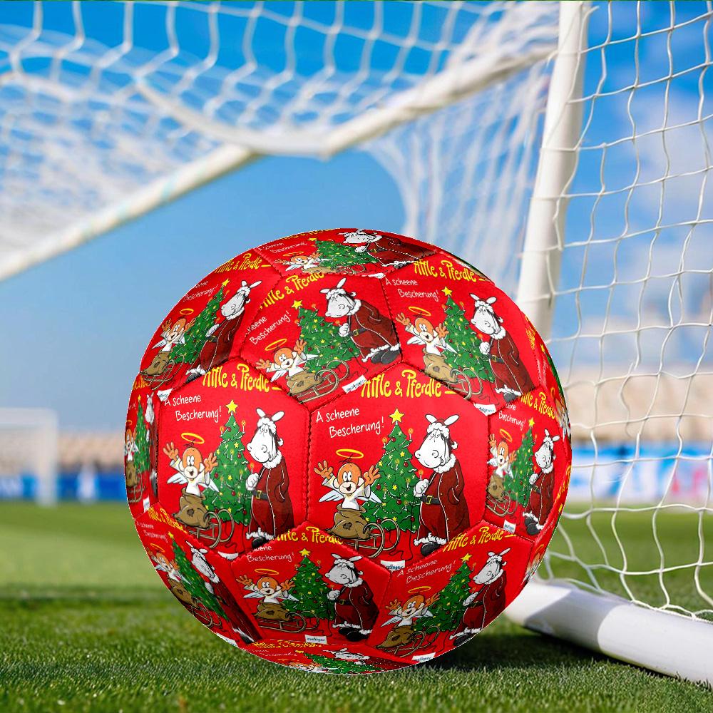 Christmas Celebration ?ffle und Pferdle Size 5 Soccer Ball,Indoor/Outdoor Suitable for Training Matches Tournaments Practice Games Gift for Fan