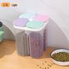 Large Capacity Airtight Kitchen Grain Storage Box - Transparent Divided Keeper