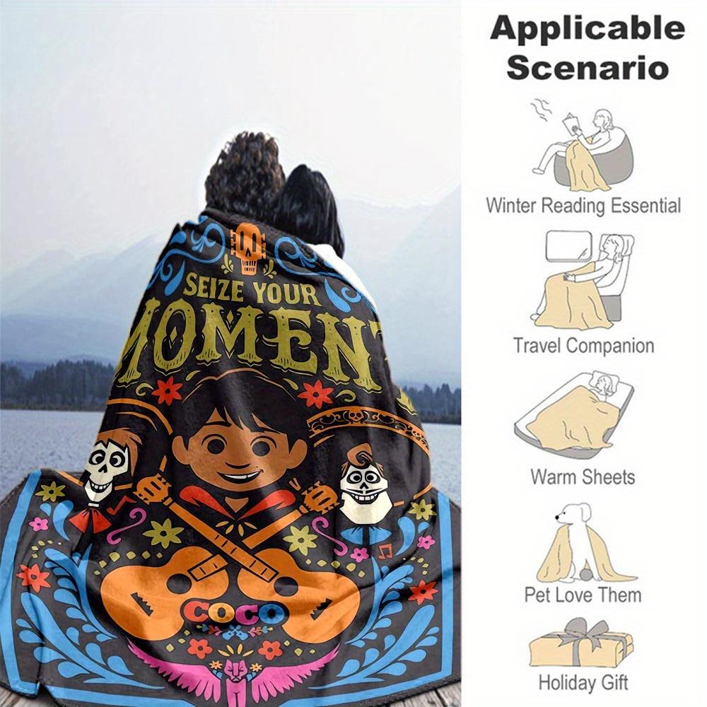 1pc, Disney Coco Miguel Blanket Cartoon Throw for Outdoor Blankets, All Season Use, Living Room, Travel, Camping
