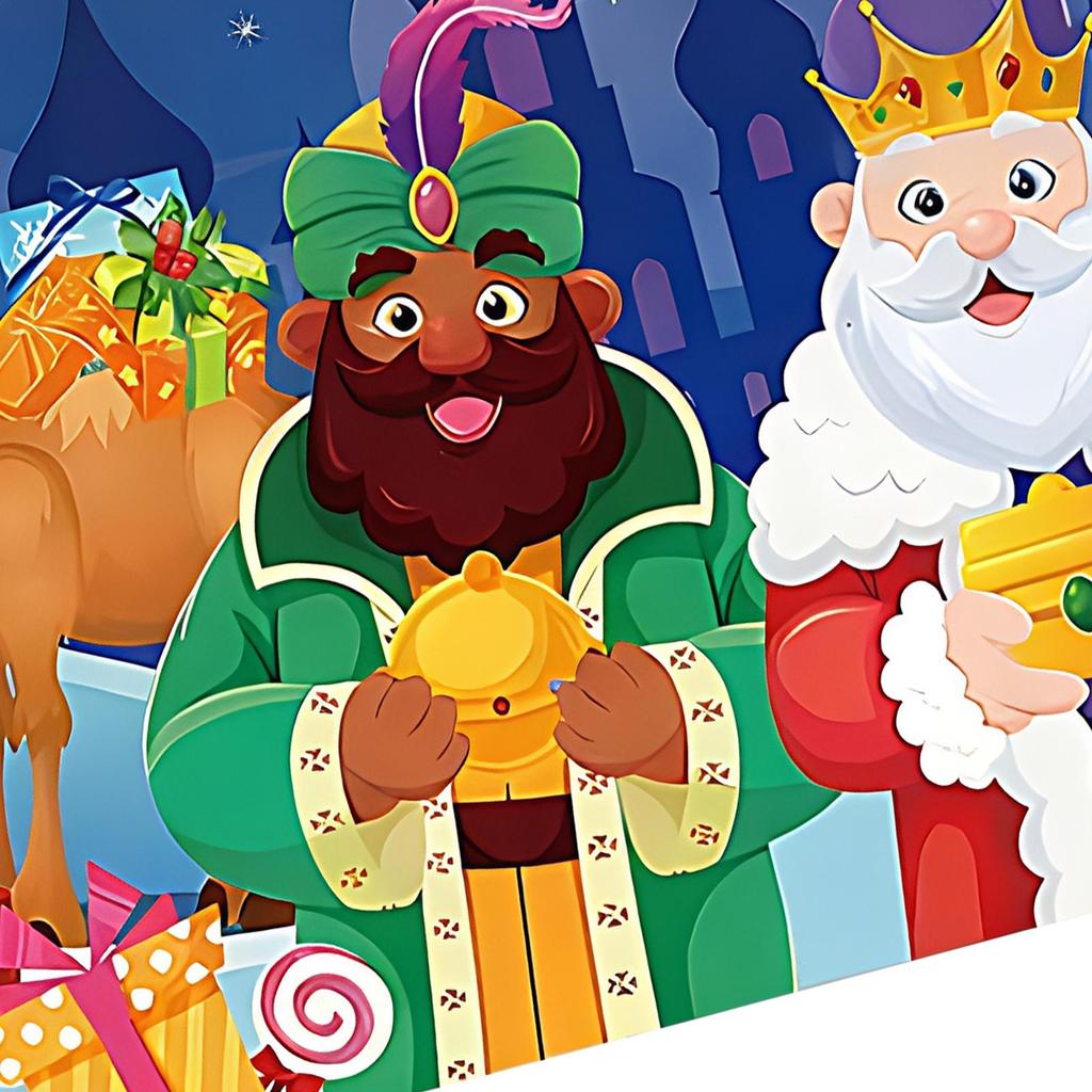 Happy Three Kings Day Banner 6x5ft Seasonal Decor Photo Booth Festive Backdrop For Party Hosts Photographers Church Christmas