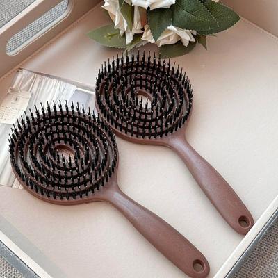 Version Coréenne Massage Ménager Moelleux Portable Coiffant Lissant Creux Poils de Sanglier Peigne Coiffure Massage