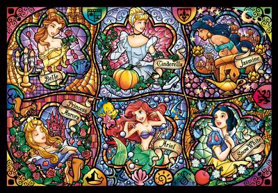 Tenyo In 500 Piece Stained Art Gyutto Series Jigsaw Puzzle Disney Disney Princess Brilliant Princess X Service Card Included [Made Japan] (25 36cm)