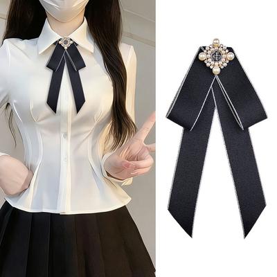 Vintage Style Bow Tie Brooch Collar Flower Ladies Jewelry Vintage Bow Tie British Girls