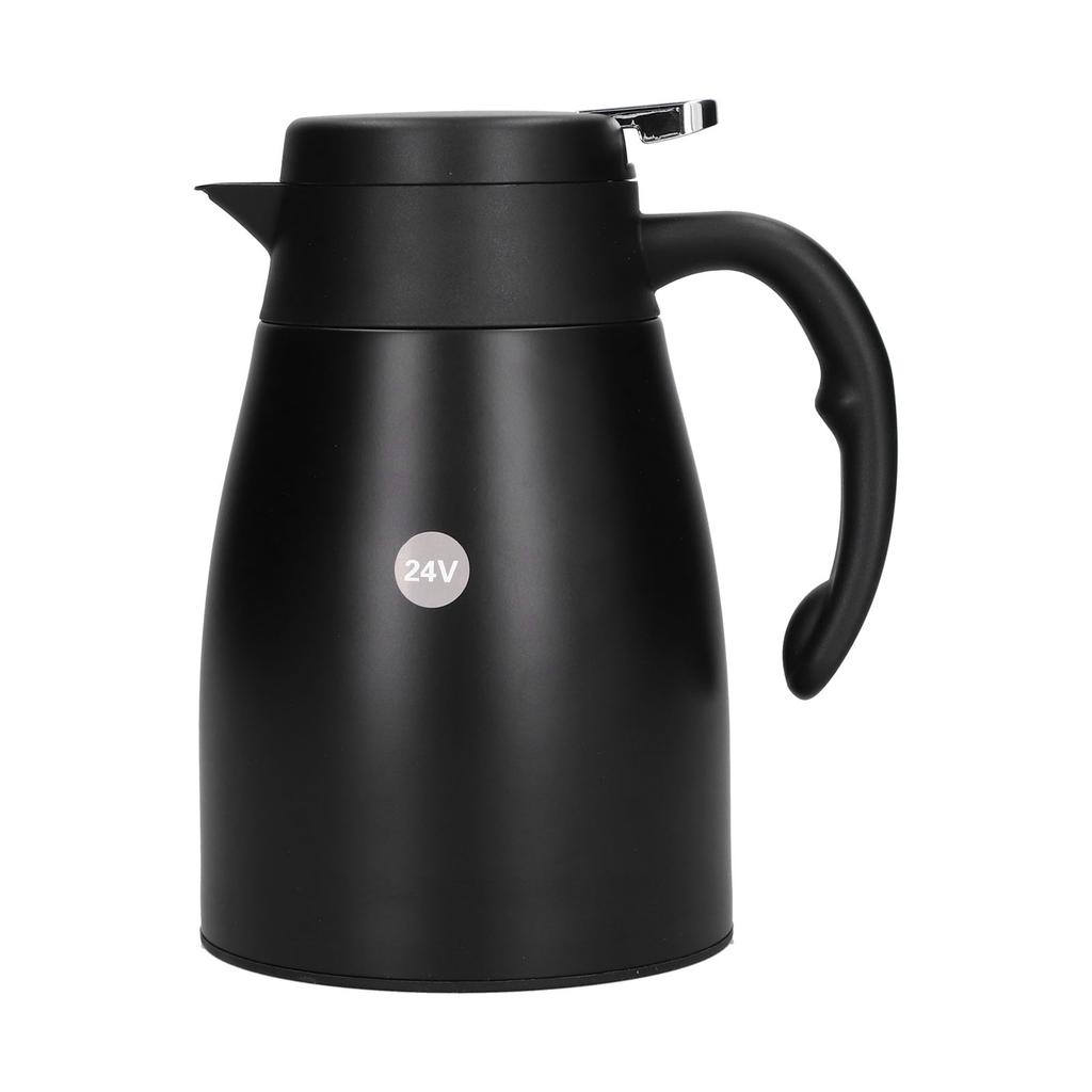 24V 1200ml Car Water Heater Pot with Base Portable Stainless Steel Electric Kettle Pot for Truck