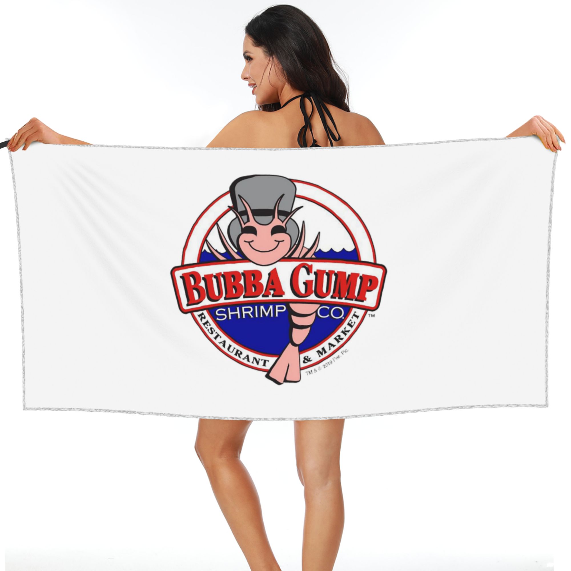 

Bubba Gump Forest Shrimp Seafood Beach Towel Soft Microfiber Quick Dry Absorbent Quick Towels For Bath W30*H60(CM)