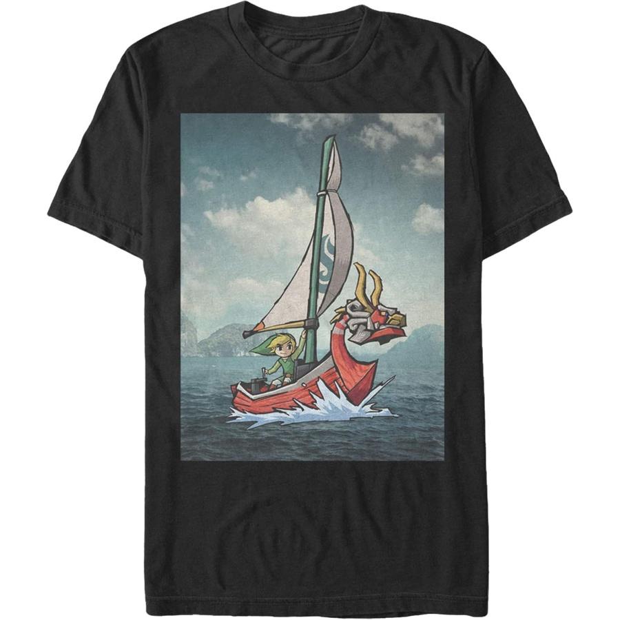 Nintendo Men s Zelda Wind Waker Link Photo-Real Ship Sail T-Shirt S