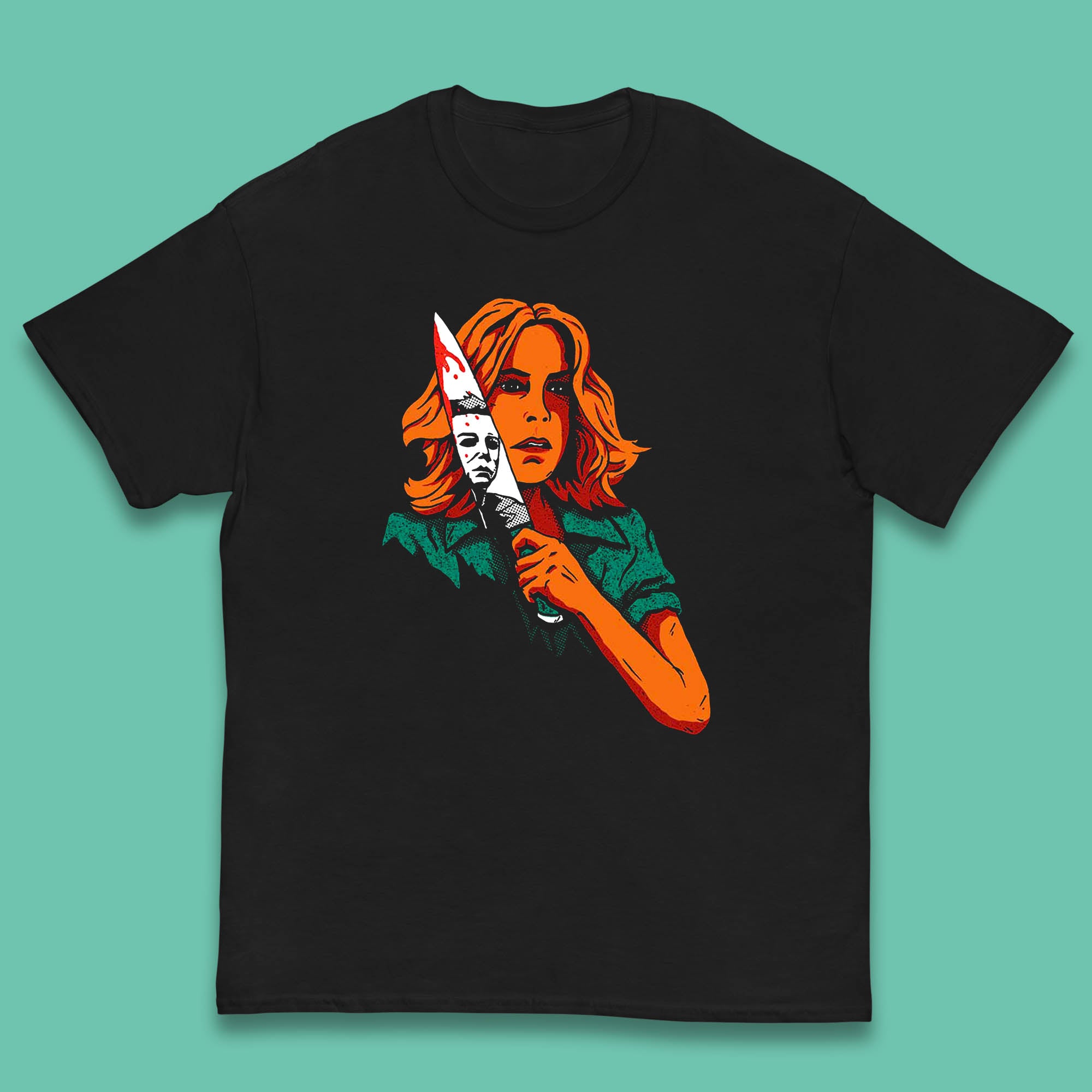 Laurie Halloween Take A Knife Michael Myers Halloween Horror Movie Character Kids T Shirt 130