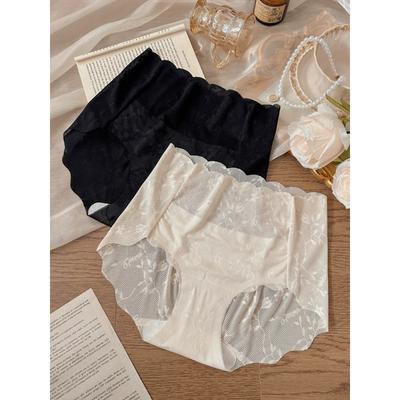 High Waist Lace Plus Size Womens Underwear Cotton Extended Anti Bacterial Gusset Sexy Panties
