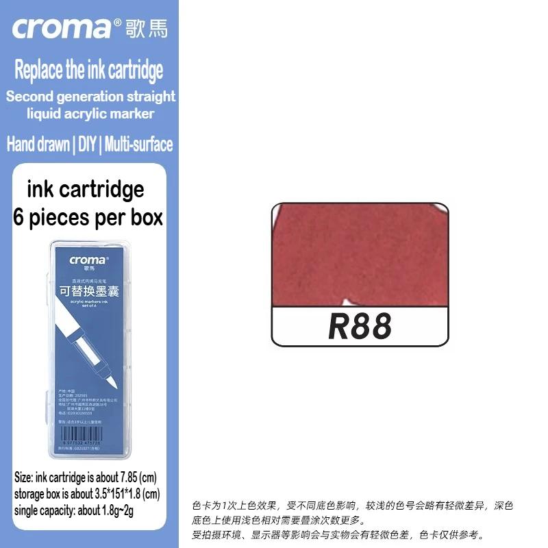 Croma 160/24 Color Replaceable Ink Refill Liquid Soft Tip Acrylic Marker Non Toxic Waterproof School Office Supplies Stationery