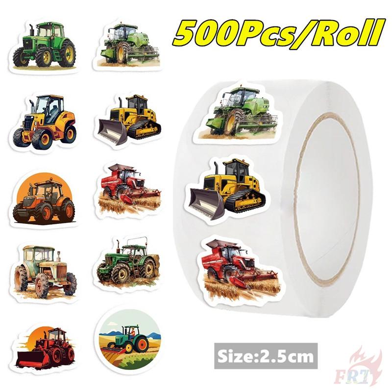 500Pcs/Roll Farm Tractors Kids Rewards Stickers - DIY Scrapbooks Album Decor Sealing Label Decals