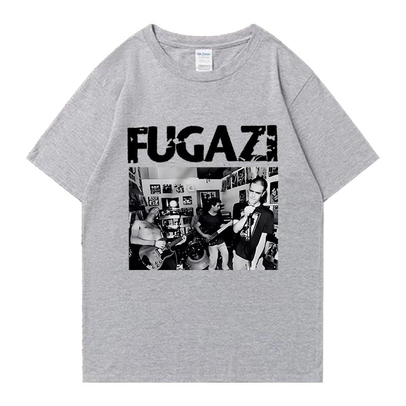 Trendy 2025 FUGAZI Band Graphic Oversized Tee Shirt Streetwear Men Women Summer Short Sleeve T-shirts 100% Cotton Popular Unisex