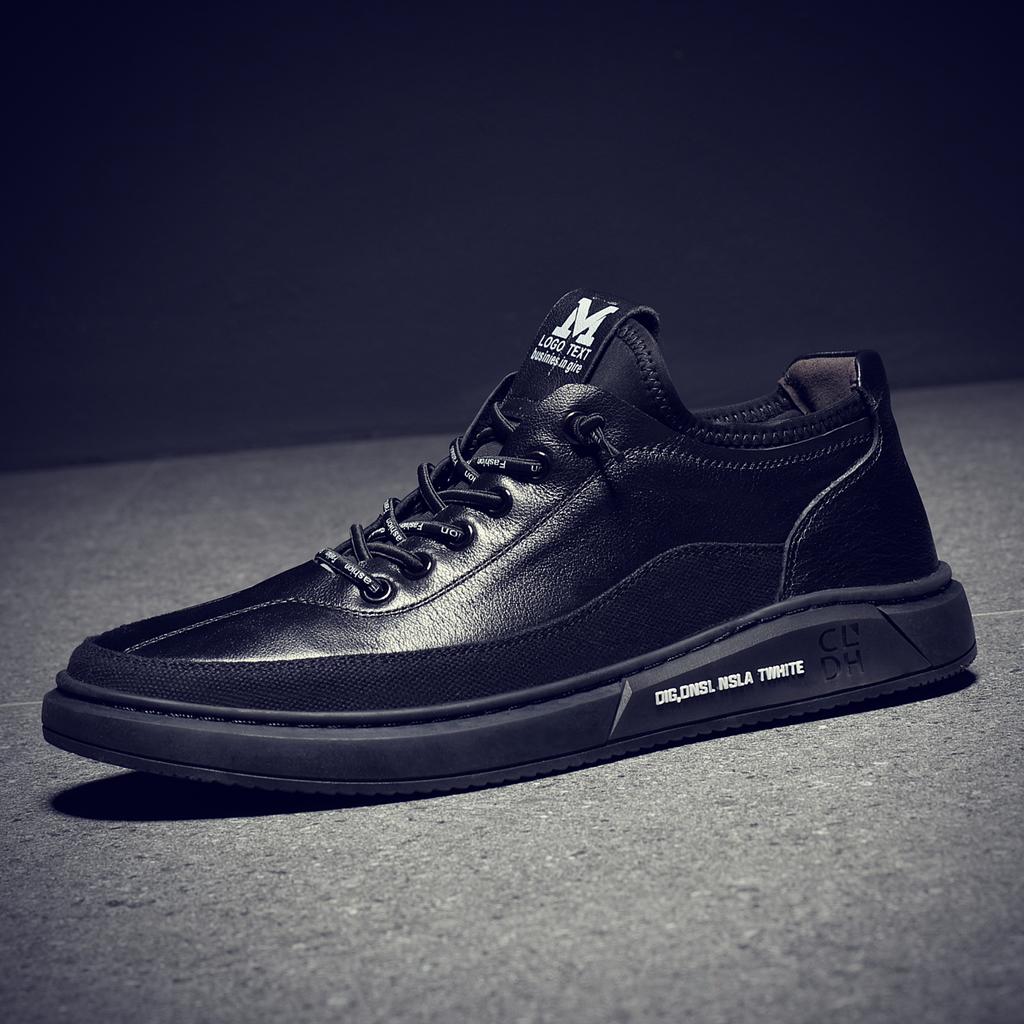 Classic White Shoes Men Lace -Up Solid Sneakers Male Comfortable Casual Leather Flats Soft Low Top Light Leisure Walk Board Shoes