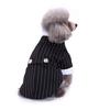 Pet Dog Formal Suit Costume Puppy Clothing Bow Tie Stripe Size S Small Dogs Warm Stylish Outfit For Weddings Parties