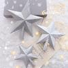 Christmas Tree Star Topper 8" Glitter Silver Star Ornament 3D Shatterproof Star Tree Topper Decoration for Holiday Home Decor