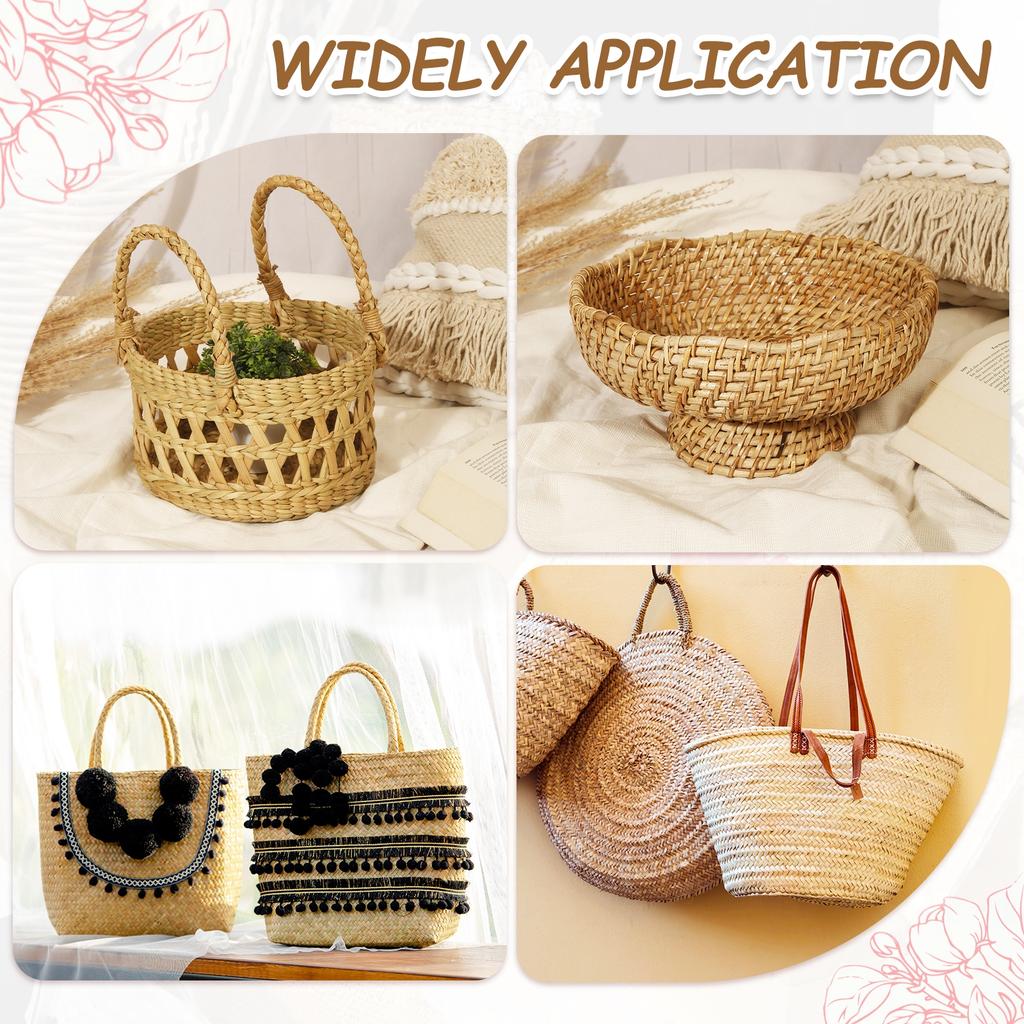 27.3 Yards X 0.6" Paper Rattan Weaving Cane 12-Ply Paper Rattan Weave Basket Weaving Supplies for DIY Home Kitchen Basket Crafts