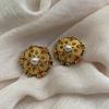 Retro court style light luxury high-end sense diamond-encrusted new pearl heavy industry stud earrings French medieval temperament earrings