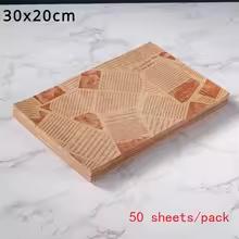 50 pcs Oil-Proof Paper for Wrapping Sandwich Packaging Burger Bread Fried Food Fryer Air Baking Paper Plate Mat Accessories