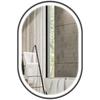 Bathroom Mirror With Light 60x90 Cm Oval Wall Mirror 3 Light Colors Dimmable Brightness Anti Fog Function Black