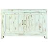 Low Sideboard - vidaXL - 110 X 35 X 70 Cm - Solid Mango Wood - 2 Doors - Light Blue