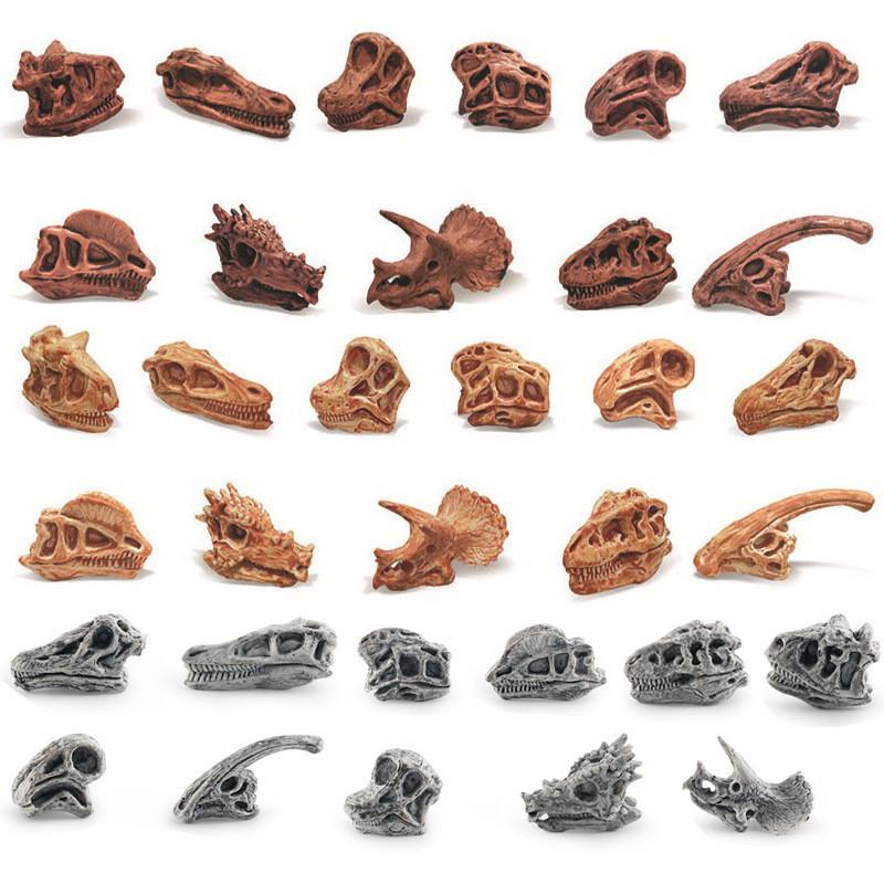 Realistic Jurassic Dinosaur Skull Model Toy For Kids Educational Archaeology Fun