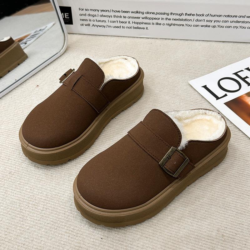 

Французские тапочки-шлепанцы с толстой подошвой для женщин, новинка осени 2025 года, ретро, толстая подошва, нескользящие, биркенштоки для улицы, полушлепанцы 40