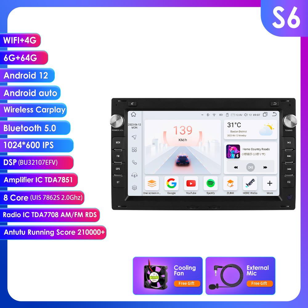 Hizpo Intelligent Screen 8Core DSP Car Multimedia Player for VW Golf 4 Passat POLO Transport T5 Multivan Seat Jetta CarCarplay 4G Autoradio AI GPS